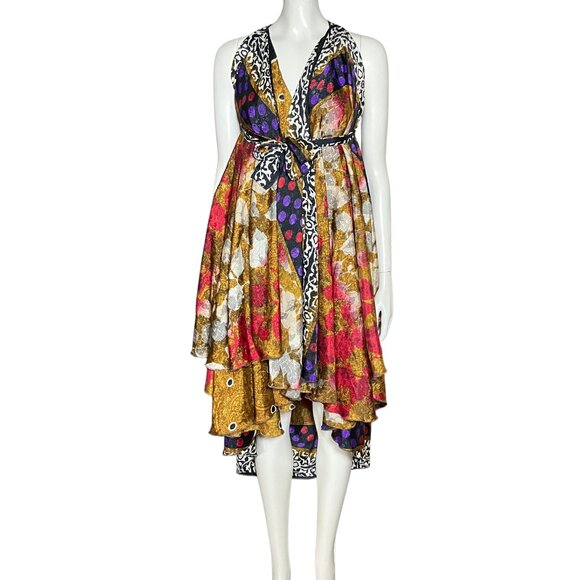 NWT Kariza Magic Wrap Skirt Convertible Dress One Size Boho Metallic Maximalist - Picture 9 of 12